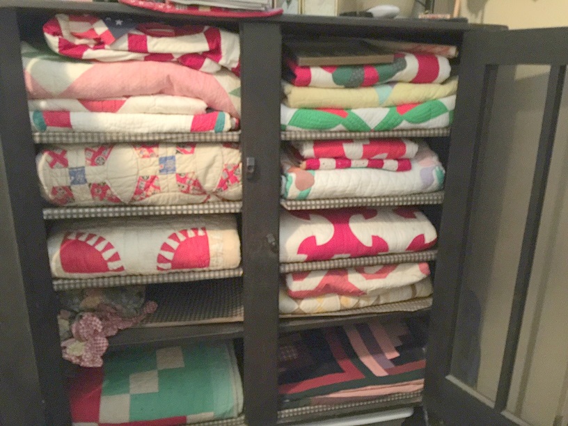 Quilts stored at the Fannin County Museum of History